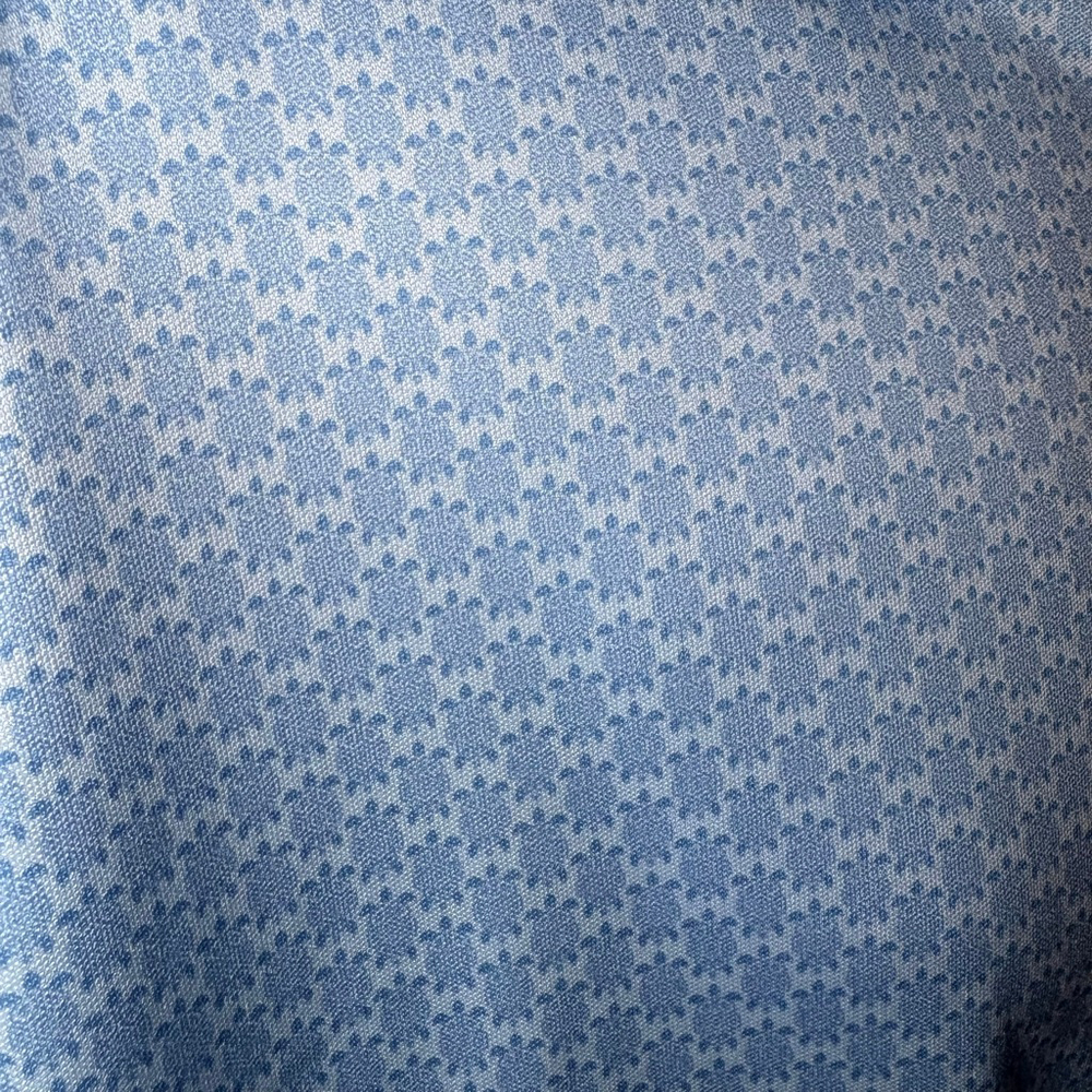 Men's Greg Norman Blue White Turtle Print Polo Shirt XL - Picture 2 of 6